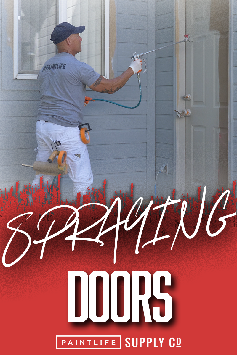 Spraying doors with The Idaho Painter