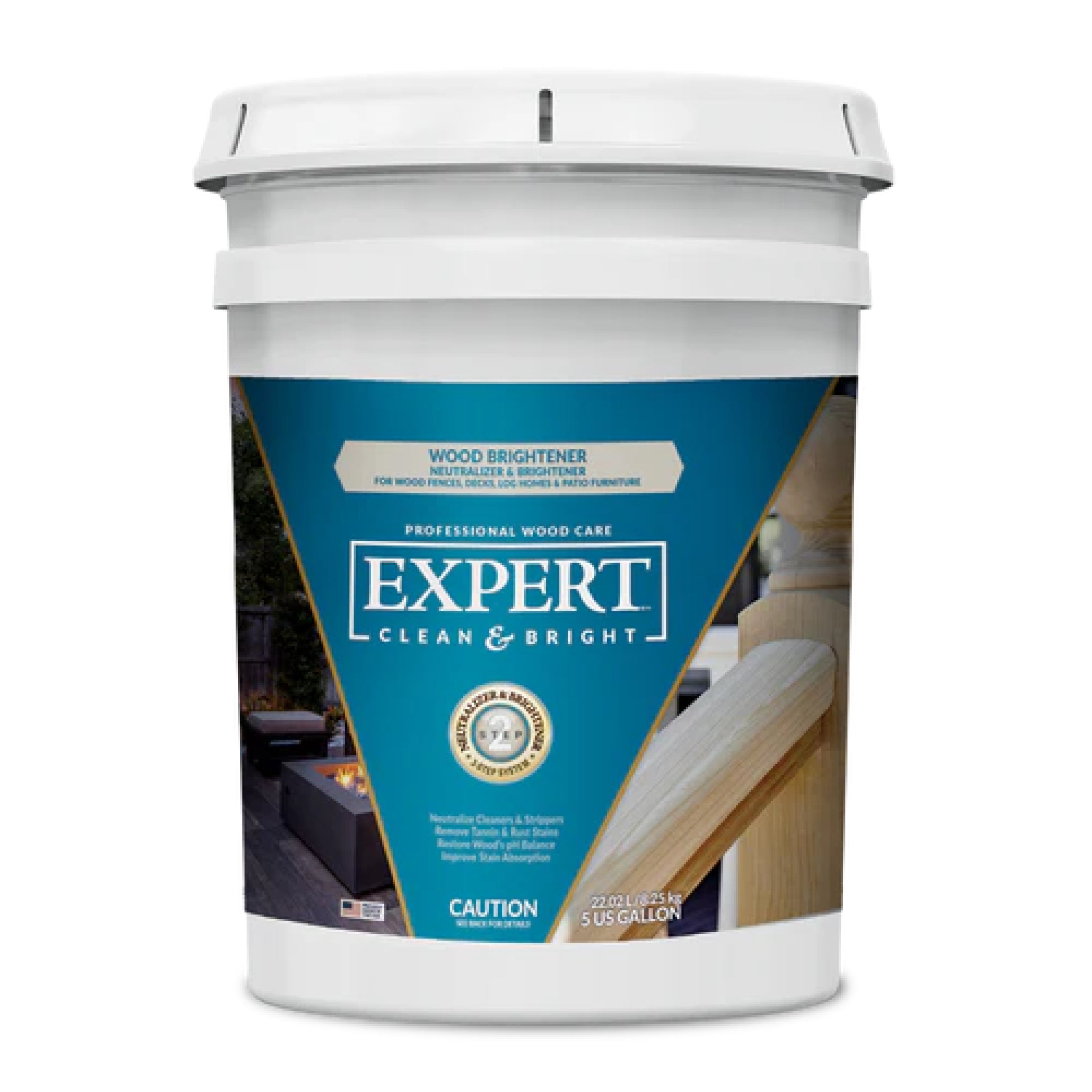 Expert Clean & Bright Wood Brightener: 100% Oxalic Acid 5 Gallon Paint Life Supply Co