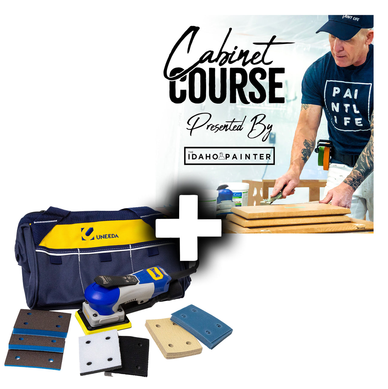 Paint Life sanding kit cabinet painting course deal package.  Online painting course by The Idaho Painter