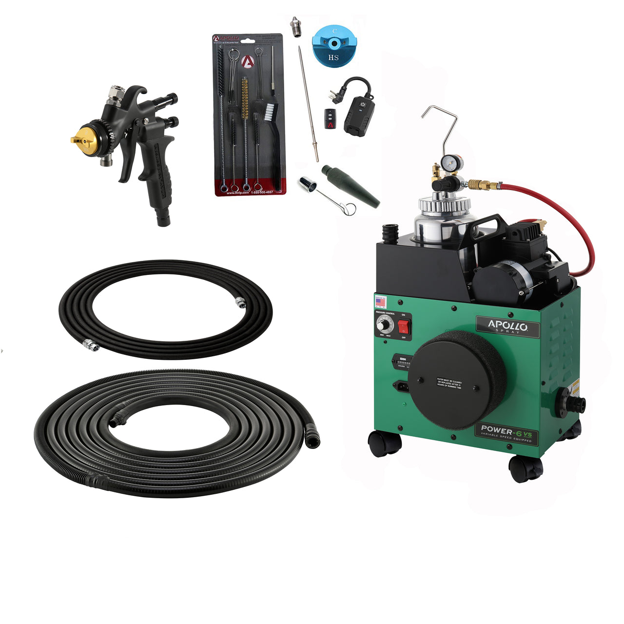 Apollo Power-6 HVLP PLUS package paint sprayer with Black Edition Gun at Paint Life Supply Co.