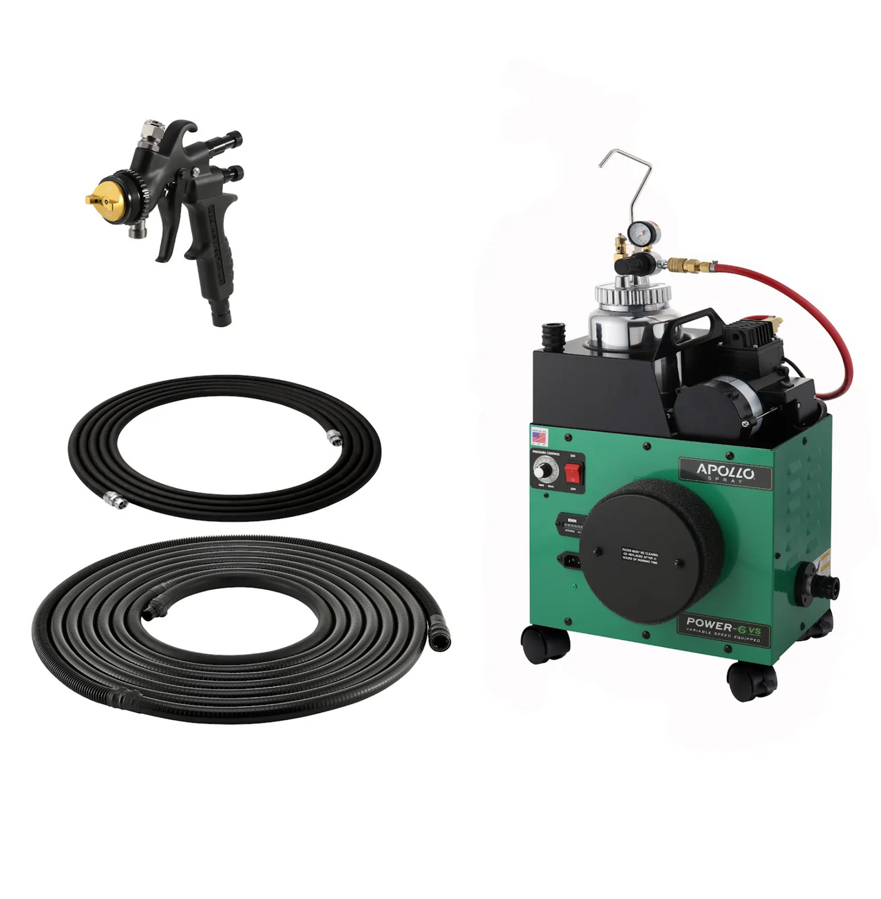 Apollo Power-6 HVLP PLUS package paint sprayer with Black Edition Gun at Paint Life Supply Co.