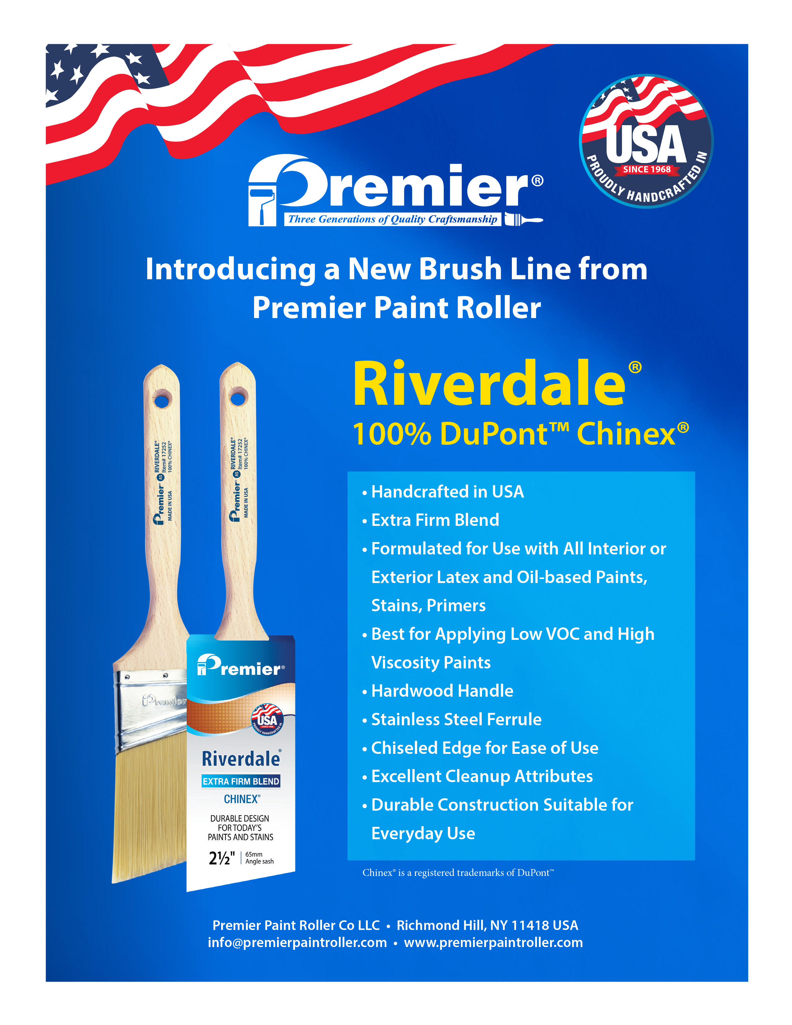Riverdale Chinex Beavertail 1 1/2" Brush (Clearance)