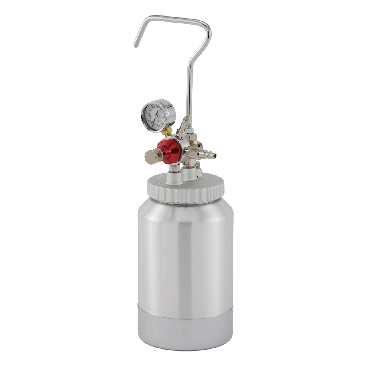 Apollo metal pressure container with gauge and valve.